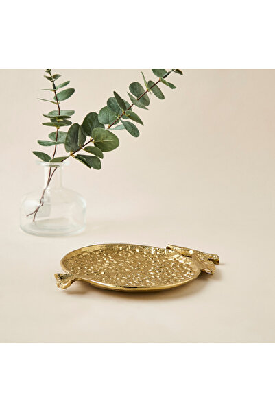Lifestyle Metallic Pomegranate Decorative Tray - 21x18 cms
