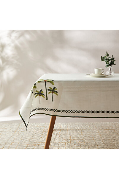 Lifestyle مفرش طاولة مطرز بنقشة أشجار النخيل - 250 × 150 سم