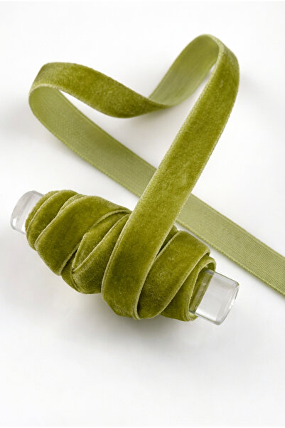 ZEYMERADE Olive Green Velvet Ribbon 1cm 5m, Bride, Dowry, Engagement, Dowry M...
