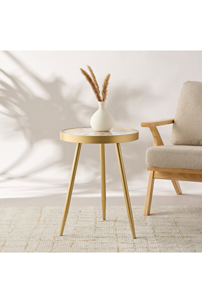 Lifestyle Gia Printed Glass Top Accent Table - 45x61x60 cms