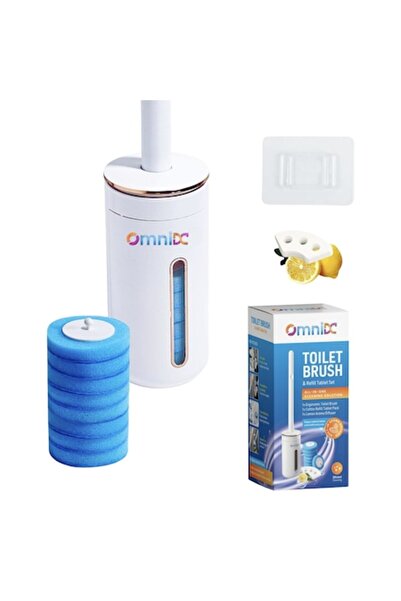OmniDC Toilet Brush with Spare Sponges and Lemon Aroma Diffuser, Wall Mounted...