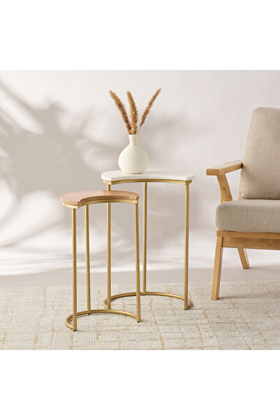 Lifestyle Crescent Shaped Nesting Tables - Set of 2