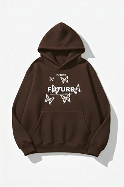 uyguntarz Унісекс м'яка тканина Future Butterfly з принтом Oversize 3 нитки H...