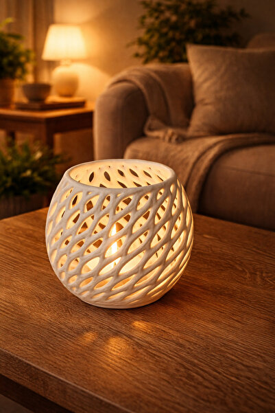 Lunera Accessories Modern Desenli LED Tealight Mumluk – Dekoratif Işık Geçirg...