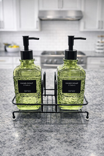 Evsun Home Collection Modern Glass Double Liquid Soap Dispenser & Detergent D...