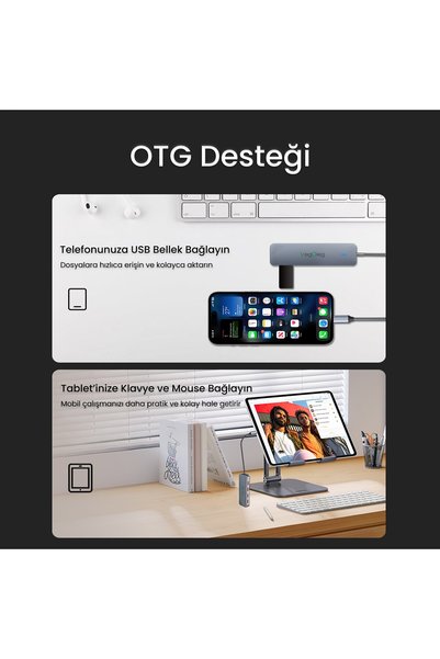 Veggieg 4 Ports 10Gbps Type-C to 2*Usb-A 2*Type-C USB 3.2 Gen2 USB Multiplexer Converter Hub