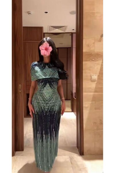 To Be Turquoise sequin dress