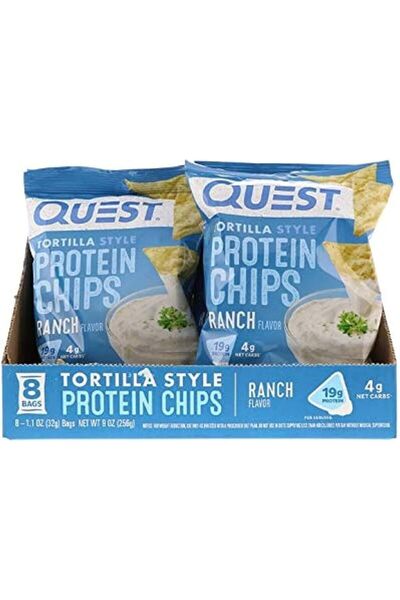 QUEST NUTRITION رقائق تورتيلا بنكهة الرانش غنية بالبروتين، 8 أكياس، 19 غرام م...