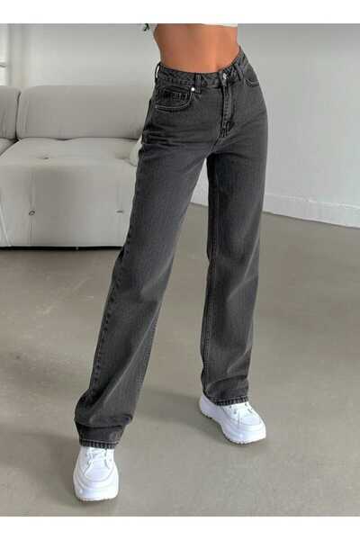 NWC Smoked Snow Wash Casual Wide Leg Denim Palazzo Pants Stretch Fabric Super...