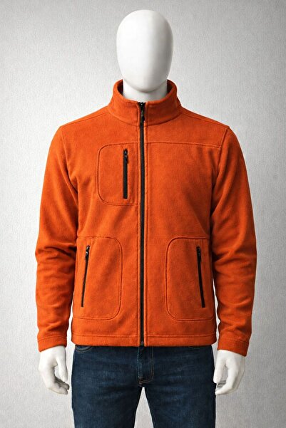 karaoğlu Erkek polar turuncu renk fermuarlı