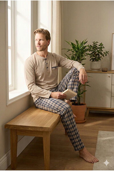 PURİFİCADO 100% Cotton New Season 2026 Buttoned Collar Men's Pajama Set