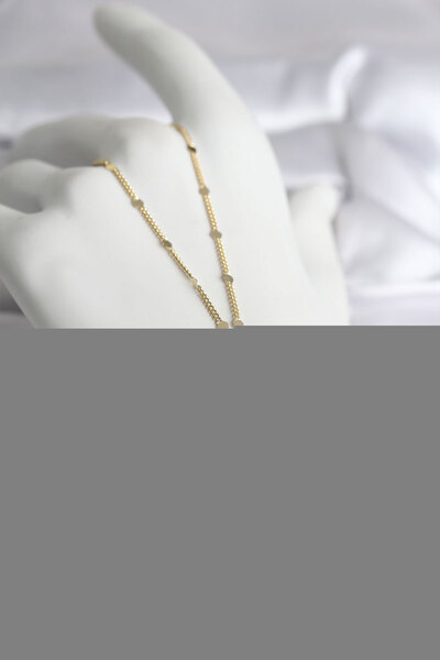 blackpure سلسلة نسائية من الفولاذ 316L بلون ذهبي مع تصميم مقطع ومتقطع، موديل ...