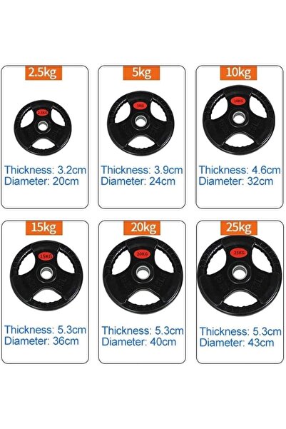 Generic Rubber Coated Olympic Weight Plate 2 Inch Cast Iron Barbell Plate for...