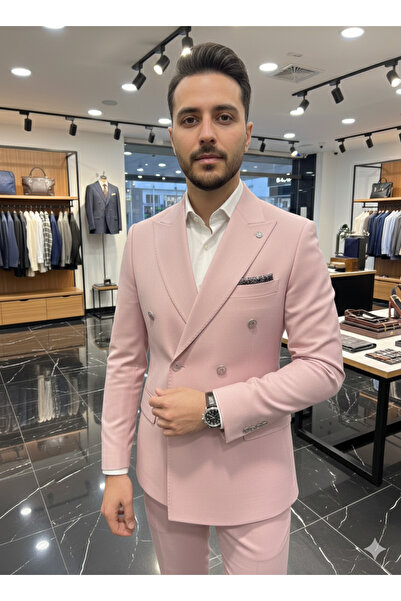 WENNO Knitted Stitched Powder Pink Kruveze Suit