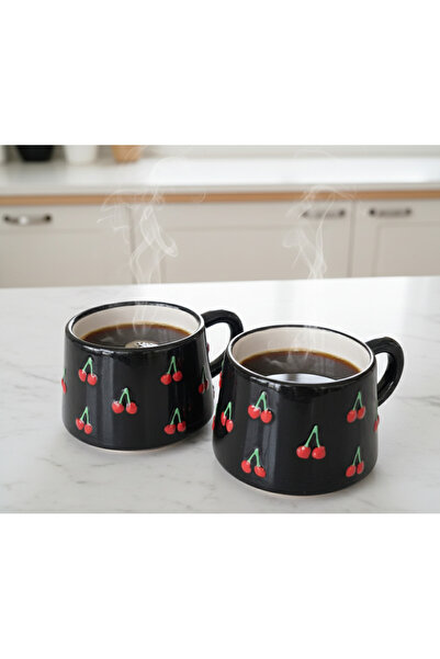 RGS HOMELİFE طقم أكواب سيراميك مصنوع يدويًا مكون من قطعتين، طقم أكواب سيراميك...