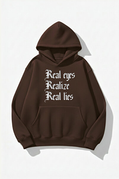 uyguntarz سويت شيرت بقلنسوة للجنسين ذو ملمس ناعم من Real Eyes Realize Real Li...