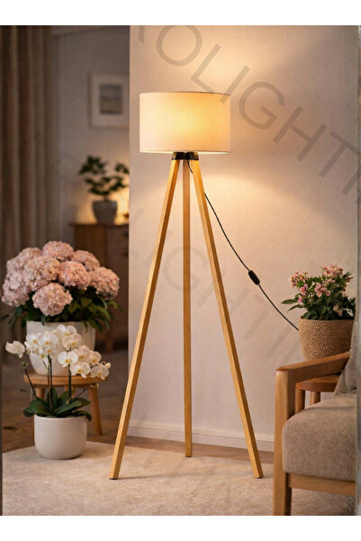 ARO LIGHTING Ahşap 3 Ayaklı Lambader