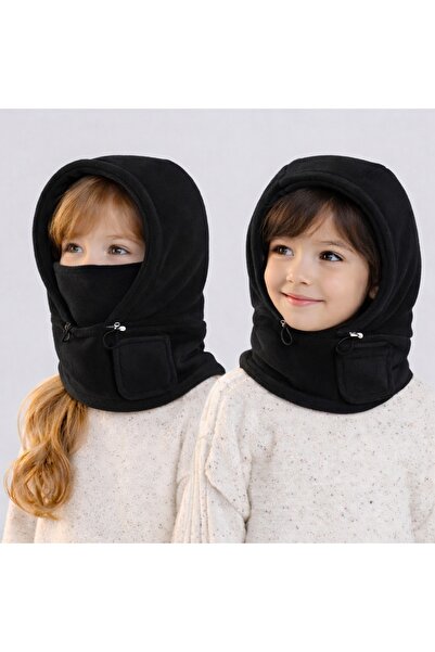 GlassySKY (3-5 Yaş) 1 Adet Tam Yüz Korumalı Çift Kat Polar Kışlık Unisex Çocu...