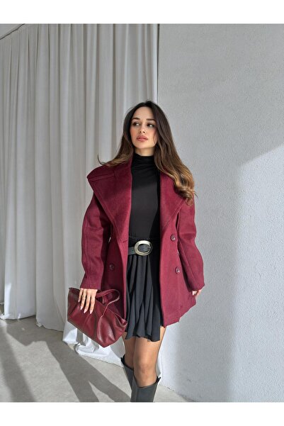 Mooi Butik Hilton Cashmere Jacket 8799 - Burgundy