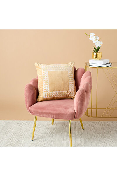 Gia Como Embroidered Filled Cushion - 50x50 cm