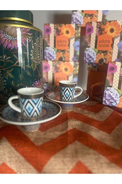 Edora Home Turkish Coffee Cup Insertable Mosaic Mask 2 Person 4 Pieces