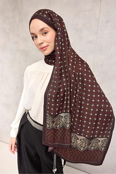 Silk Home Floş Viscose Organic Shawl Rope Pattern Burgundy 195X75