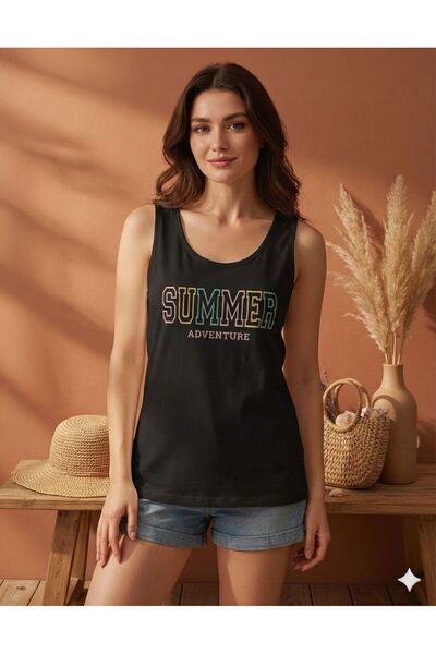 BW Bravely Wear تيشيرت نسائي صيفي مطبوع بدون أكتاف