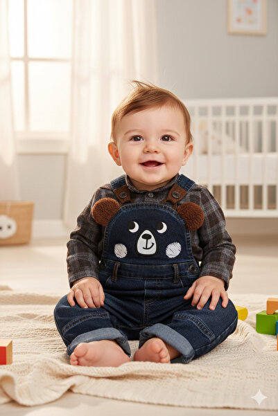 Little Baby Baby Boy 3-Piece Overalls Shirt Set