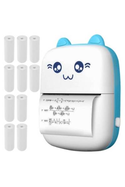 AB HOMES Imprimantă termică Bluetooth Kitty + 11 role de hârtie