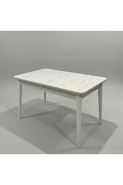 Tolga Geyiscioğlu High Gloss Açılabilir Yemek Masası – Beyaz Mermer