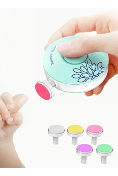 BLUELANS 6-Piece Electric Baby Nail Trimmer Set Green