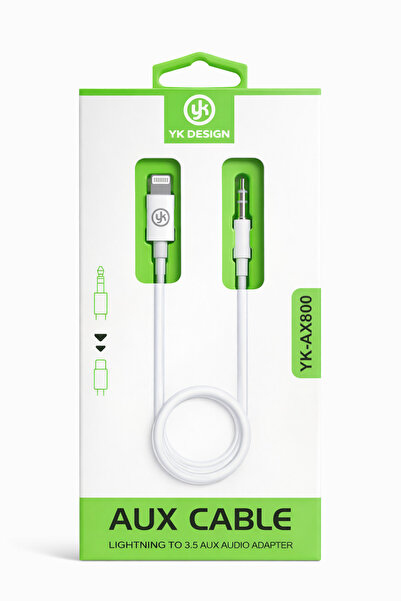YK Design YK-AX800 Lightning – 3.5 mm AUX Dönüştürücü Kablo