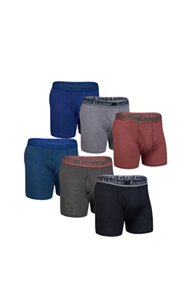 FASHION ACADEMY بوكسرات رجالية خارجية مرنة بألوان متنوعة، عبوة ترويجية من 6 قطع