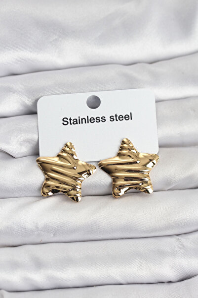 blackpure 316L Steel Gold Color Star Model Women's Earrings