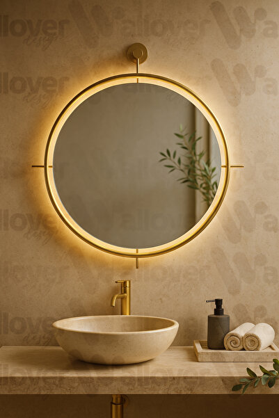 Wallover Design Lemirna Gold Kablosuz Ledli Metal Çerçeveli PASLANMAZ Lavabo ...