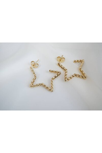 ATELİER TUĞBA حلق ذهبي على شكل نجمة KP151 (الطول 30 مم)