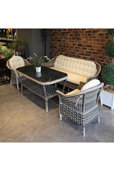 IRMAK MOBİLYA Flexy Garden Ratsa Home Orkide 3lü Oturma Grubu