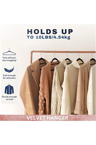Feelings Velvet Hanger Set - 12 PCs Assorted Hangers for Wardrobe & Closet Storage