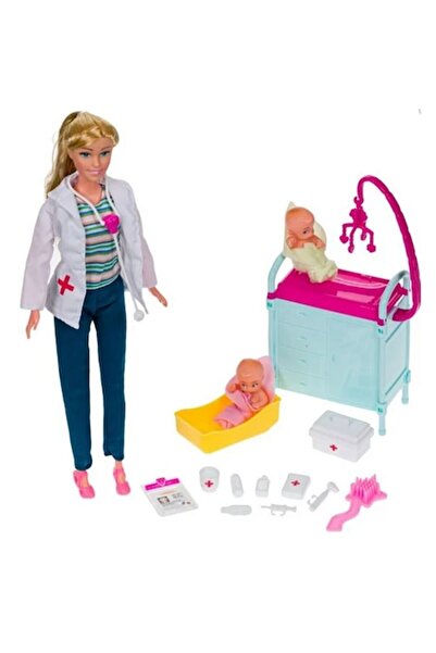 AB HOMES Păpușă pediatru cu 2 bebeluși - Set de joacă