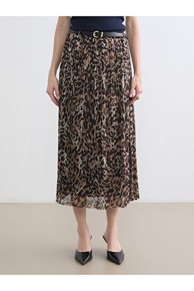 LC Waikiki Φούστα σιφόν με πιέτες και ζώνη στη μέση