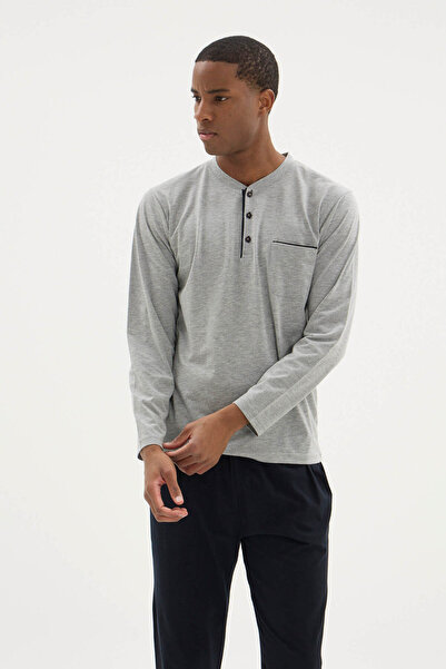 PURİFİCADO 100% Cotton New Season Men's Button Collar Pajama Set