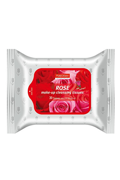 Purederm مناديل تنظيف البشرة من روز ميك أب، 30 قطعة