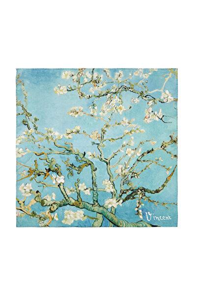 ipekevi Квітнучий мигдальний дерево Сатене шовкове хустинка