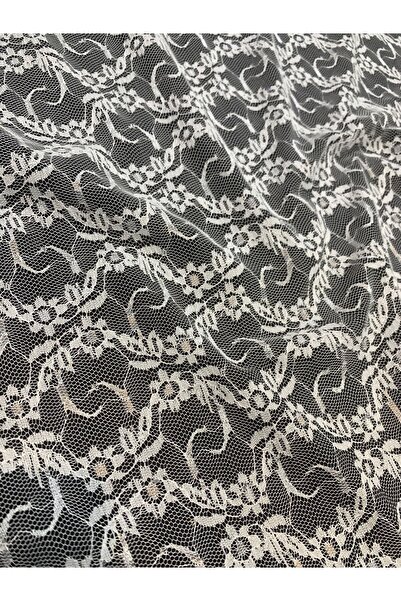 Yiğit Kumaş Țesătură de dantelă subțire ecru – model cu flori mici