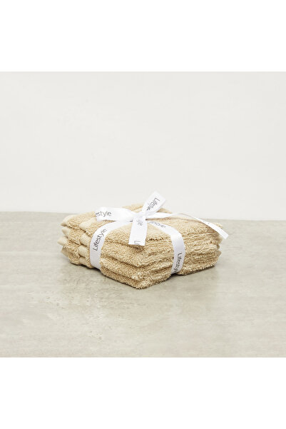 Lifestyle Textured 4-Piece Face Towel Set - 30x30 cms
