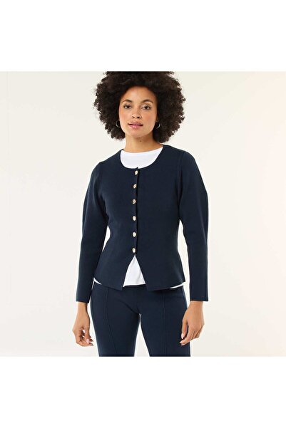 KIABI Cardigan with Gold Buttons BLUE