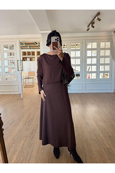 My Blog Brown Renna Blouse Dress Set - 4064