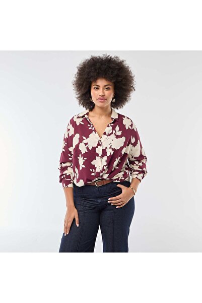 KIABI Flowing crepe knit blouse RED