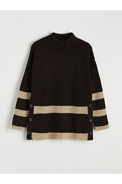 LC Waikiki Brown Half Turtleneck Women's Knitwear Tunic