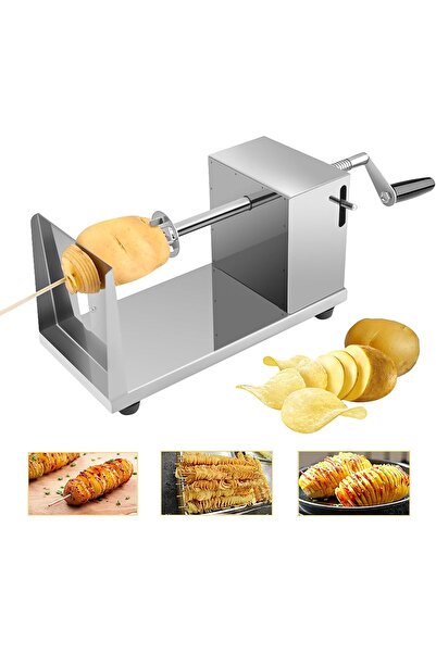 LAOBAN آلة برج البطاطس، الفولاذ المقاوم للصدأ، قاطعة بطاطس حلزونية للفواكه وا...